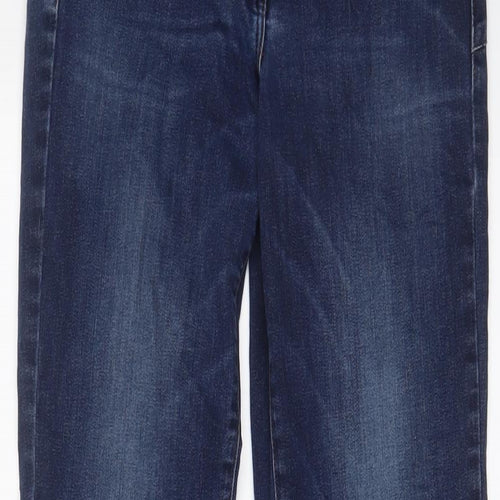 NEXT Womens Blue Cotton Flared Jeans Size 12 L31 in Regular Zip