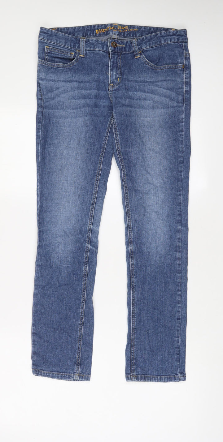 Essential Jeans Womens Blue Cotton Tapered Jeans Size 28 in L31 in Regular Zip