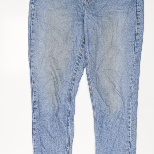 Topshop Womens Blue Cotton Mom Jeans Size 30 in L32 in Regular Zip