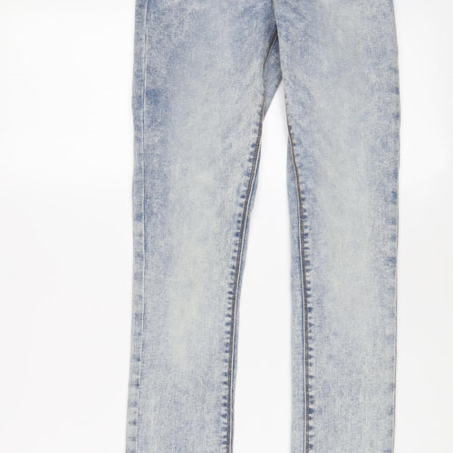 Denim & Co. Womens Blue Cotton Skinny Jeans Size 8 L30 in Regular Zip