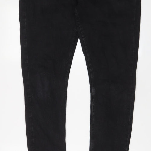 ONLY & SONS Mens Grey Cotton Skinny Jeans Size 34 in L34 in Regular Zip