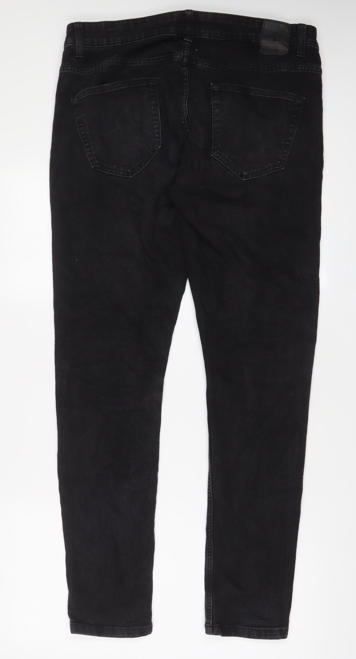 ONLY & SONS Mens Grey Cotton Skinny Jeans Size 34 in L34 in Regular Zip