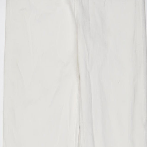 Marks and Spencer Womens White Cotton Straight Jeans Size 8 L30 in Regular Zip