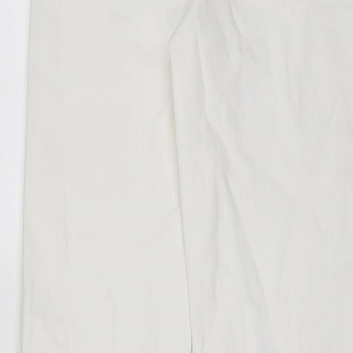 Marks and Spencer Womens White Cotton Straight Jeans Size 8 L30 in Regular Zip