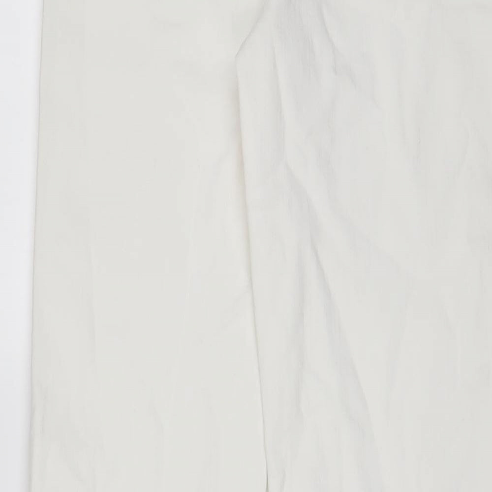 Marks and Spencer Womens White Cotton Straight Jeans Size 8 L30 in Regular Zip
