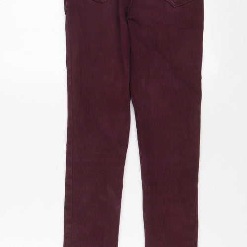 New Look Womens Red Cotton Skinny Jeans Size 8 L27 in Regular Zip