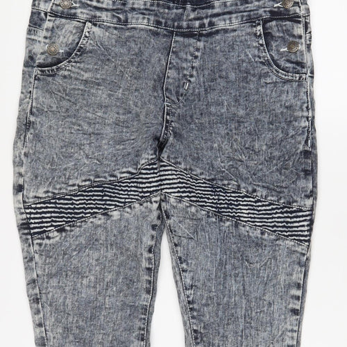 G8one Girls Blue Cotton Dungaree One-Piece Size 11-12 Years L26 in Button - Cuffed