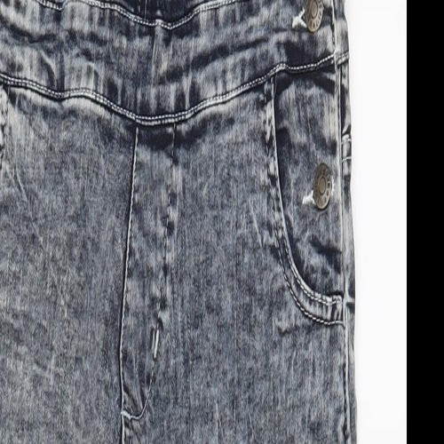 G8one Girls Blue Cotton Dungaree One-Piece Size 11-12 Years L26 in Button - Cuffed