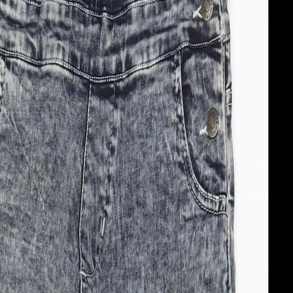 G8one Girls Blue Cotton Dungaree One-Piece Size 11-12 Years L26 in Button - Cuffed