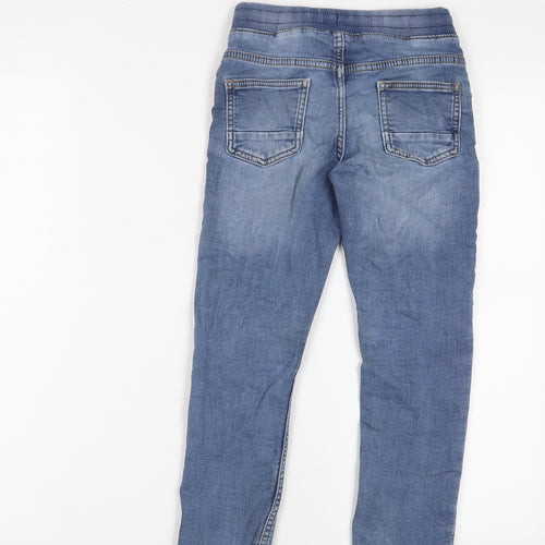 Marks and Spencer Boys Blue Cotton Skinny Jeans Size 6-7 Years Regular Zip