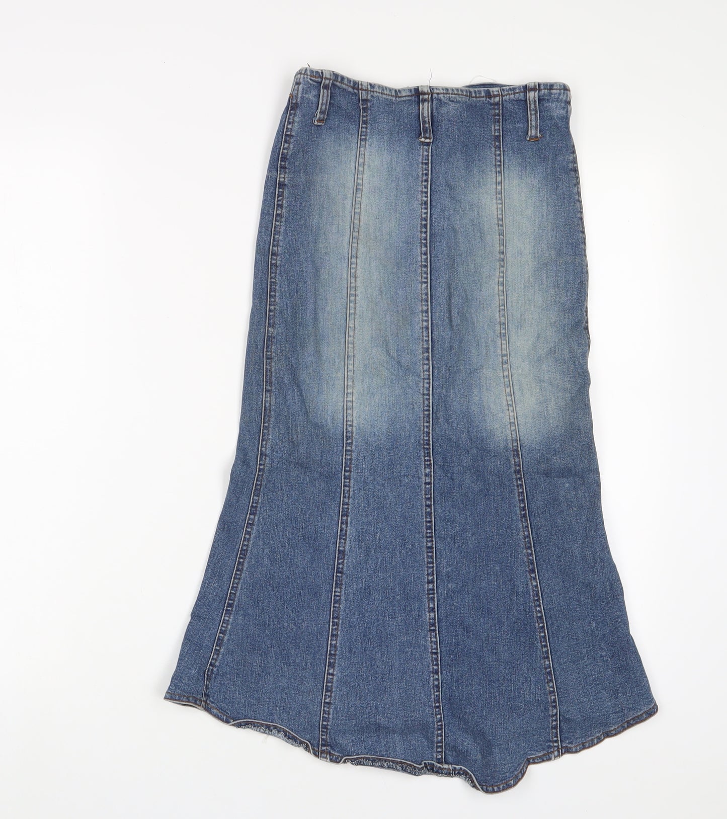 PARANOIA Womens Blue Cotton A-Line Skirt Size 24 in Zip