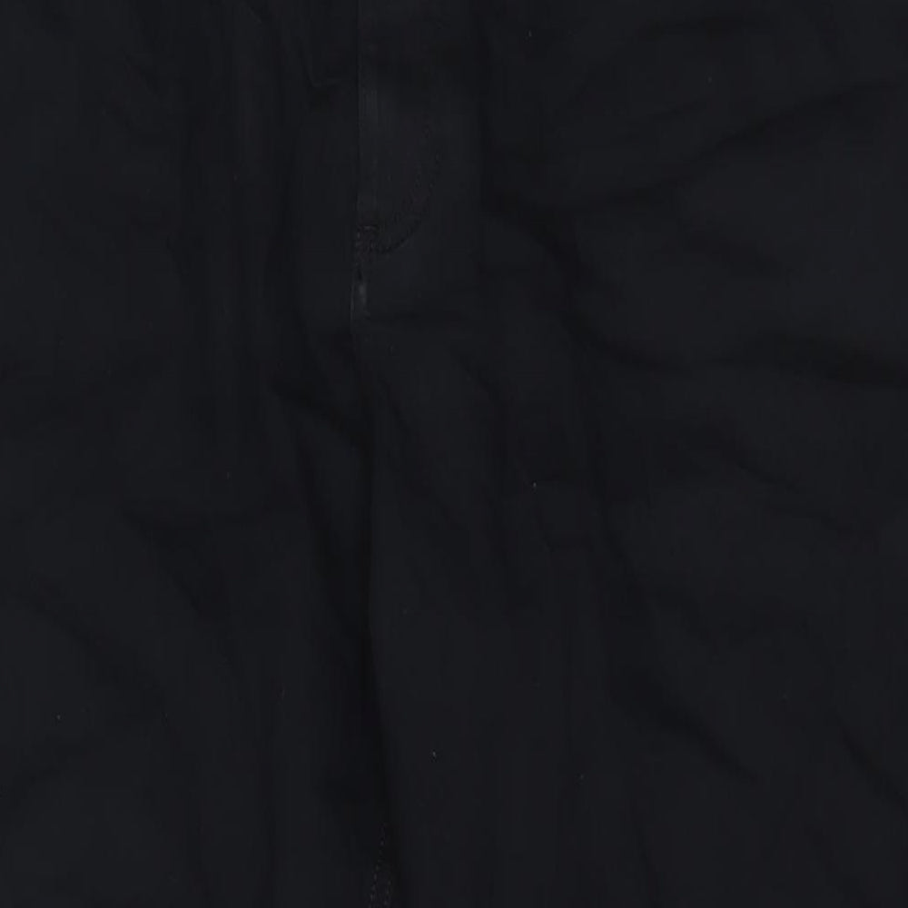 Marks and Spencer Mens Black Cotton Straight Jeans Size 42 in L29 in Regular Zip - Short Leg