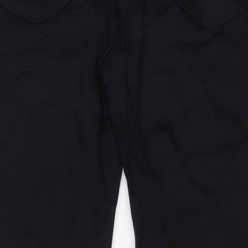 Marks and Spencer Mens Black Cotton Straight Jeans Size 42 in L29 in Regular Zip - Short Leg