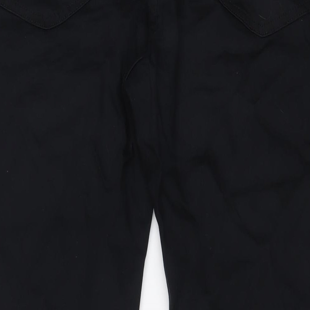 Marks and Spencer Mens Black Cotton Straight Jeans Size 42 in L29 in Regular Zip - Short Leg