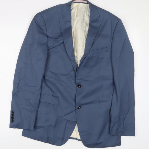 French Connection Mens Blue Wool Jacket Suit Jacket Size 38 Regular - Inside Pockets