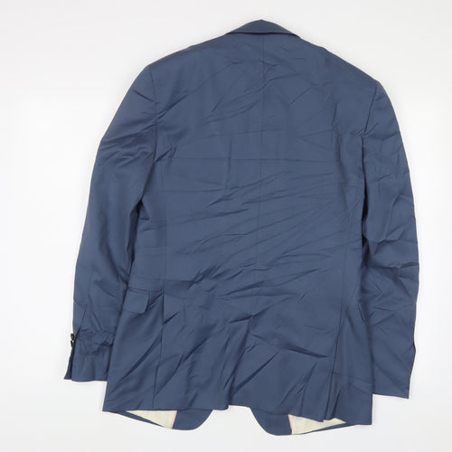 French Connection Mens Blue Wool Jacket Suit Jacket Size 38 Regular - Inside Pockets