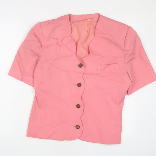 Classic Womens Pink Jacket Blazer Size 16 Button