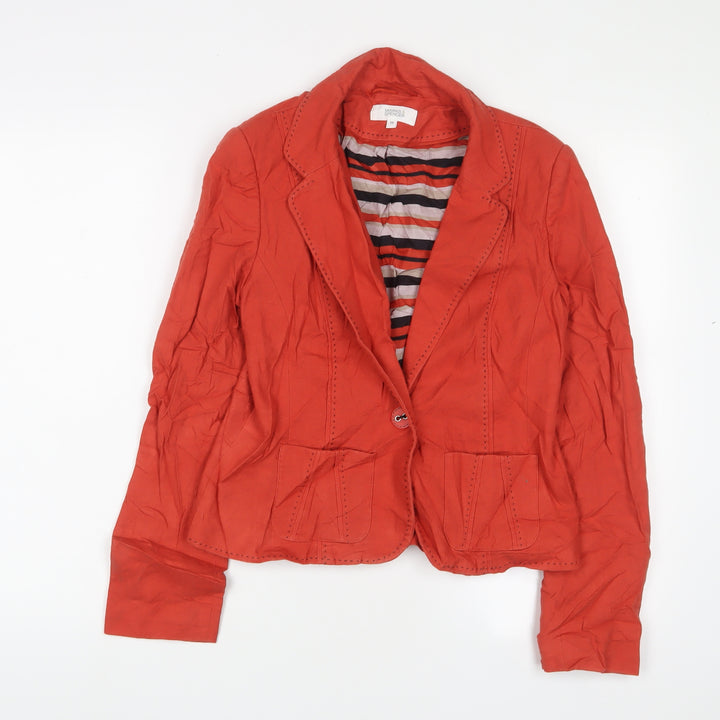 Marks and Spencer Womens Red Jacket Size 10 Button