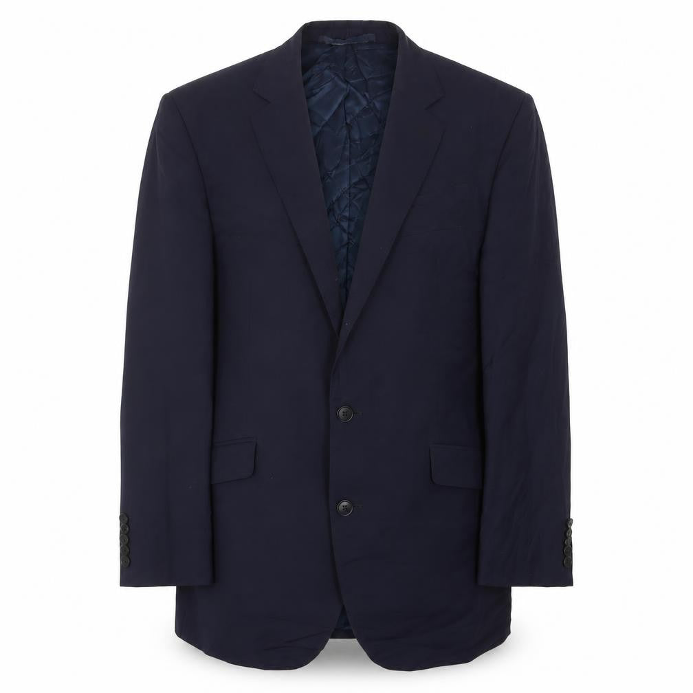 Front view of Alexandra men’s blue wool jacket suit jacket, size 42, regular