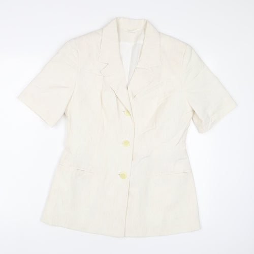C&A Womens Beige Jacket Blazer Size 12 Button