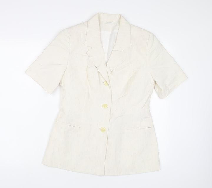 C&A Womens Beige Jacket Blazer Size 12 Button