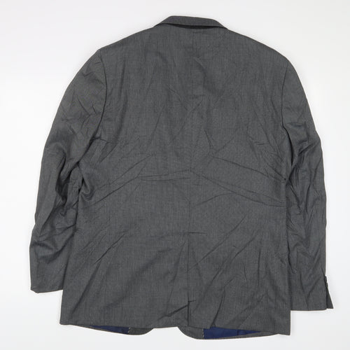 Fellini Mens Grey Polyester Jacket Suit Jacket Size 44 Regular