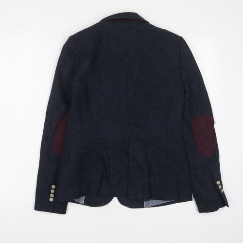 Zara Womens Blue Jacket Blazer Size S Button