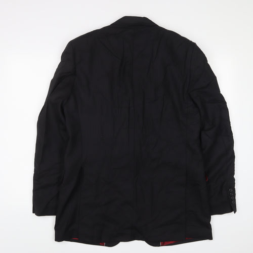 Wallass Mens Black Wool Jacket Suit Jacket Size 40 Regular
