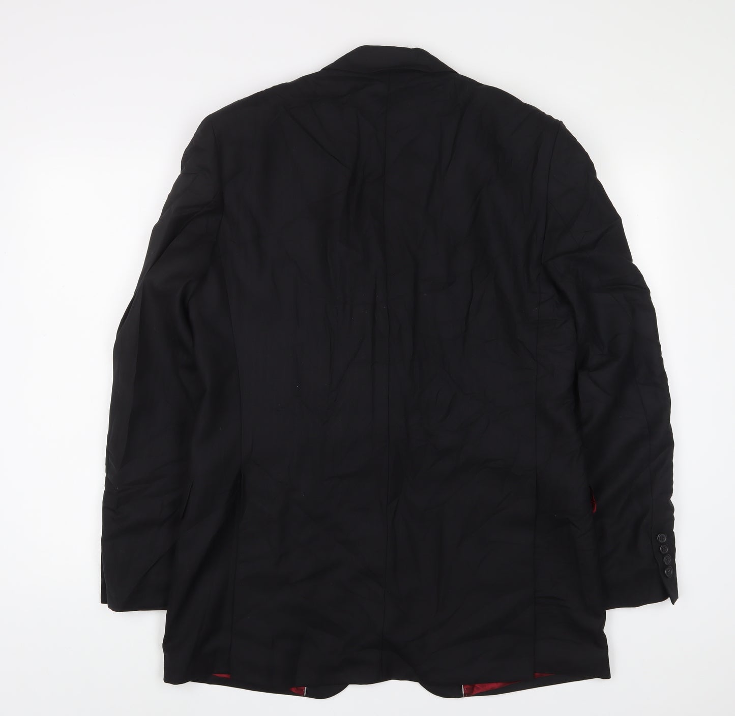 Wallass Mens Black Wool Jacket Suit Jacket Size 40 Regular