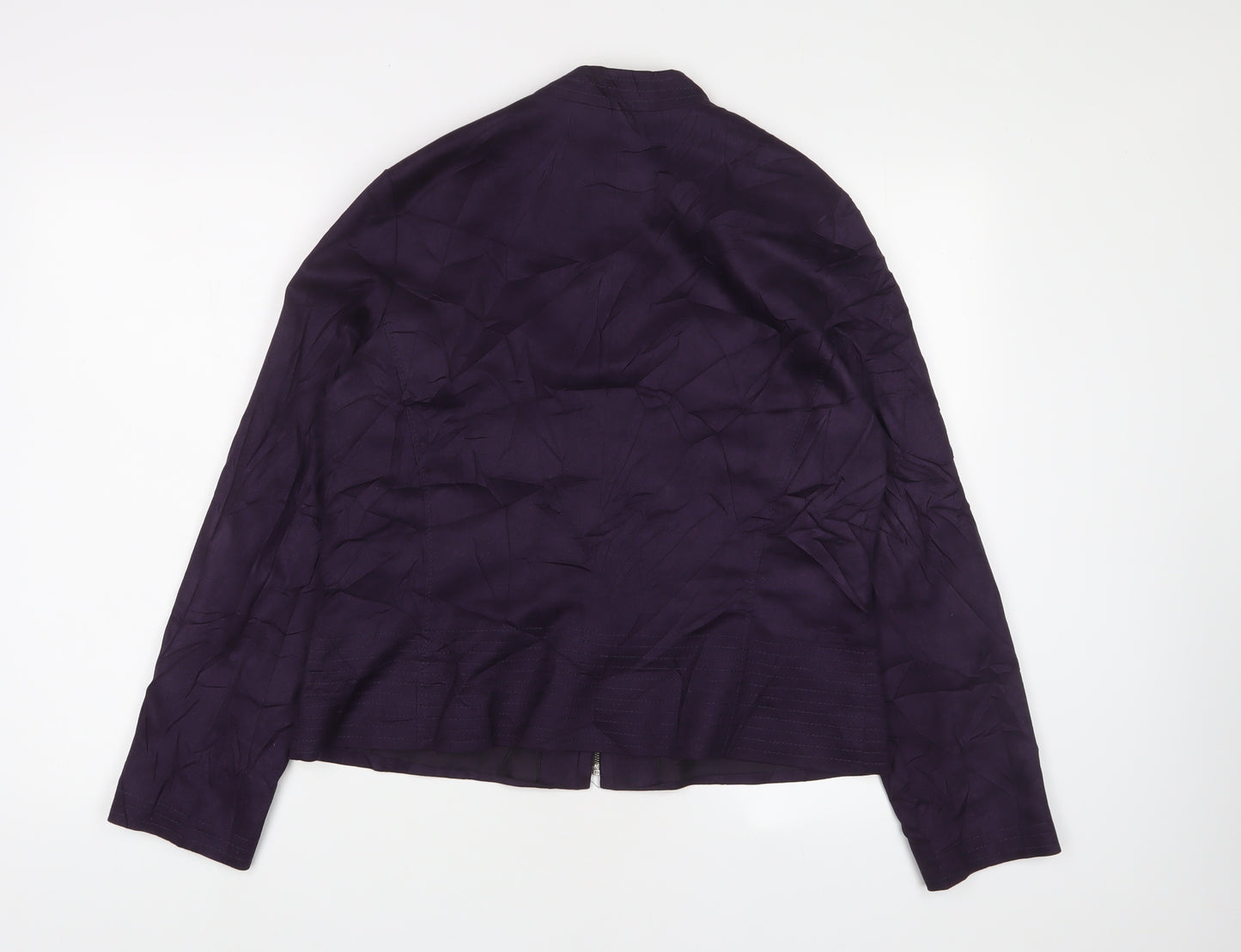 Marks and Spencer Womens Purple Jacket Size 18 Zip