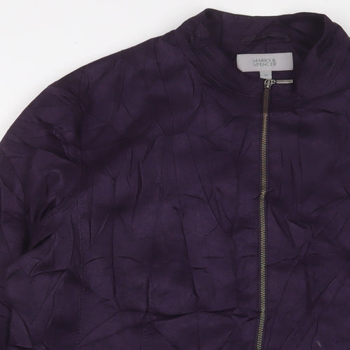 Marks and Spencer Womens Purple Jacket Size 18 Zip