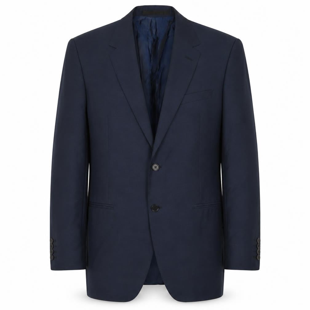 Front view of Autograph men’s blue wool jacket suit jacket, size 44, regular