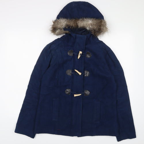Marks and Spencer Womens Blue Jacket Coat Size 12 Zip