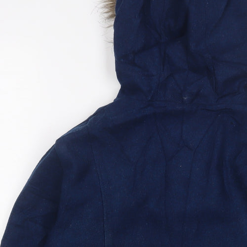 Marks and Spencer Womens Blue Jacket Coat Size 12 Zip