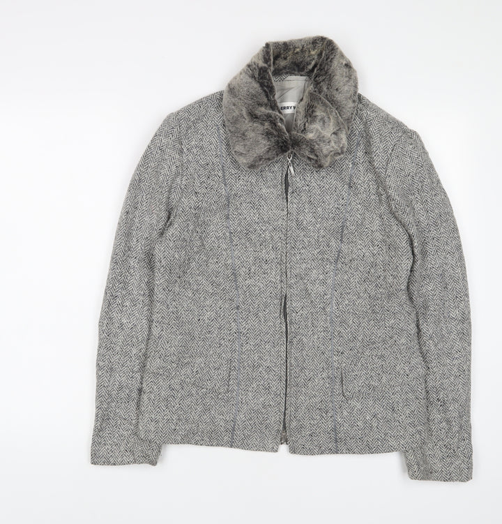 Gerry Weber Womens Grey Jacket Size 12 Zip
