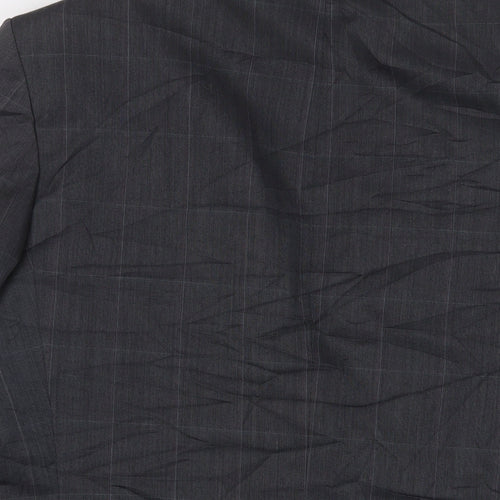 Marks and Spencer Mens Grey Plaid Polyester Jacket Suit Jacket Size 40 Regular