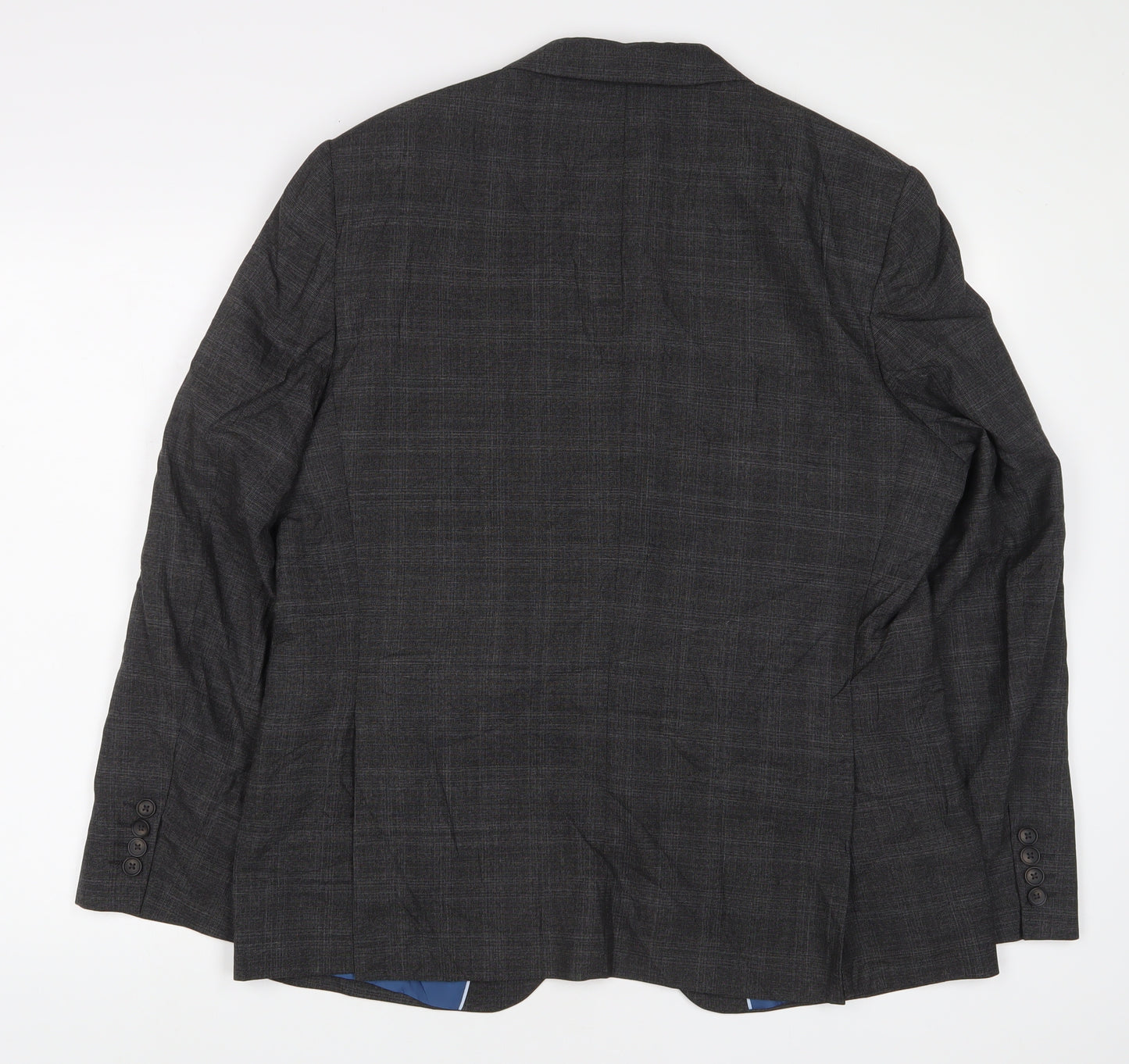 Marks and Spencer Mens Grey Plaid Polyester Jacket Suit Jacket Size 40 Regular