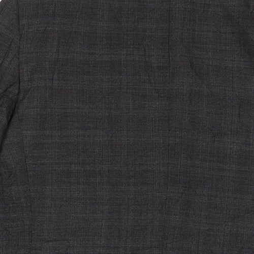 Marks and Spencer Mens Grey Plaid Polyester Jacket Suit Jacket Size 40 Regular