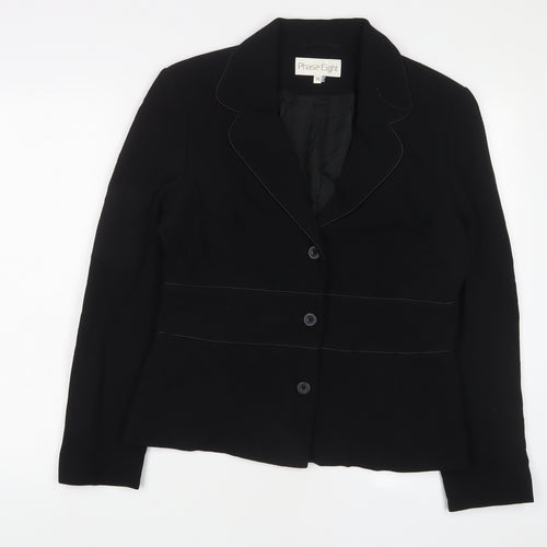 Phase Eight Womens Black Jacket Blazer Size 14 Button