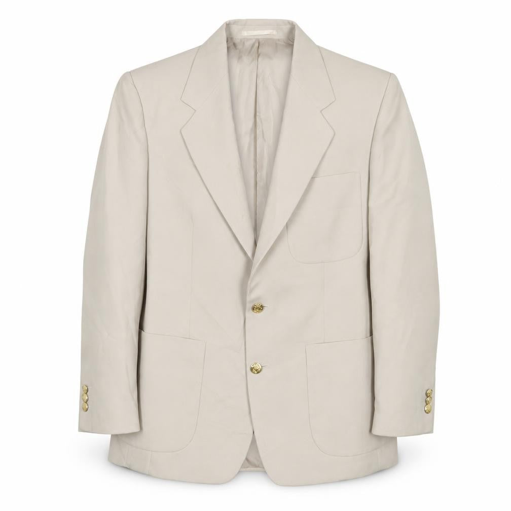 Front view of Cheers men’s beige polyester jacket suit jacket, size 40, regular