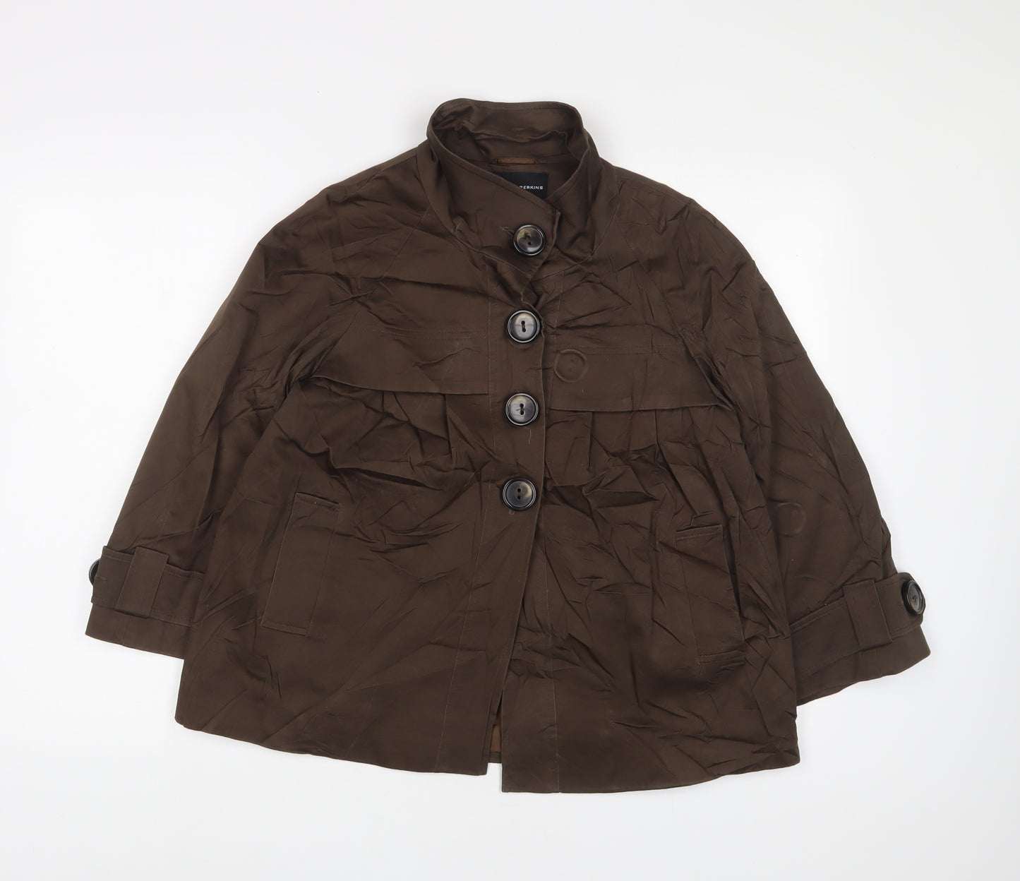 Dorothy Perkins Womens Brown Jacket Size 14 Button