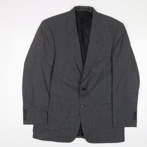 Marks and Spencer Mens Grey Wool Jacket Suit Jacket Size 40 Regular