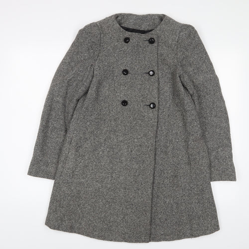 Zara Womens Grey Jacket Coat Size S Button