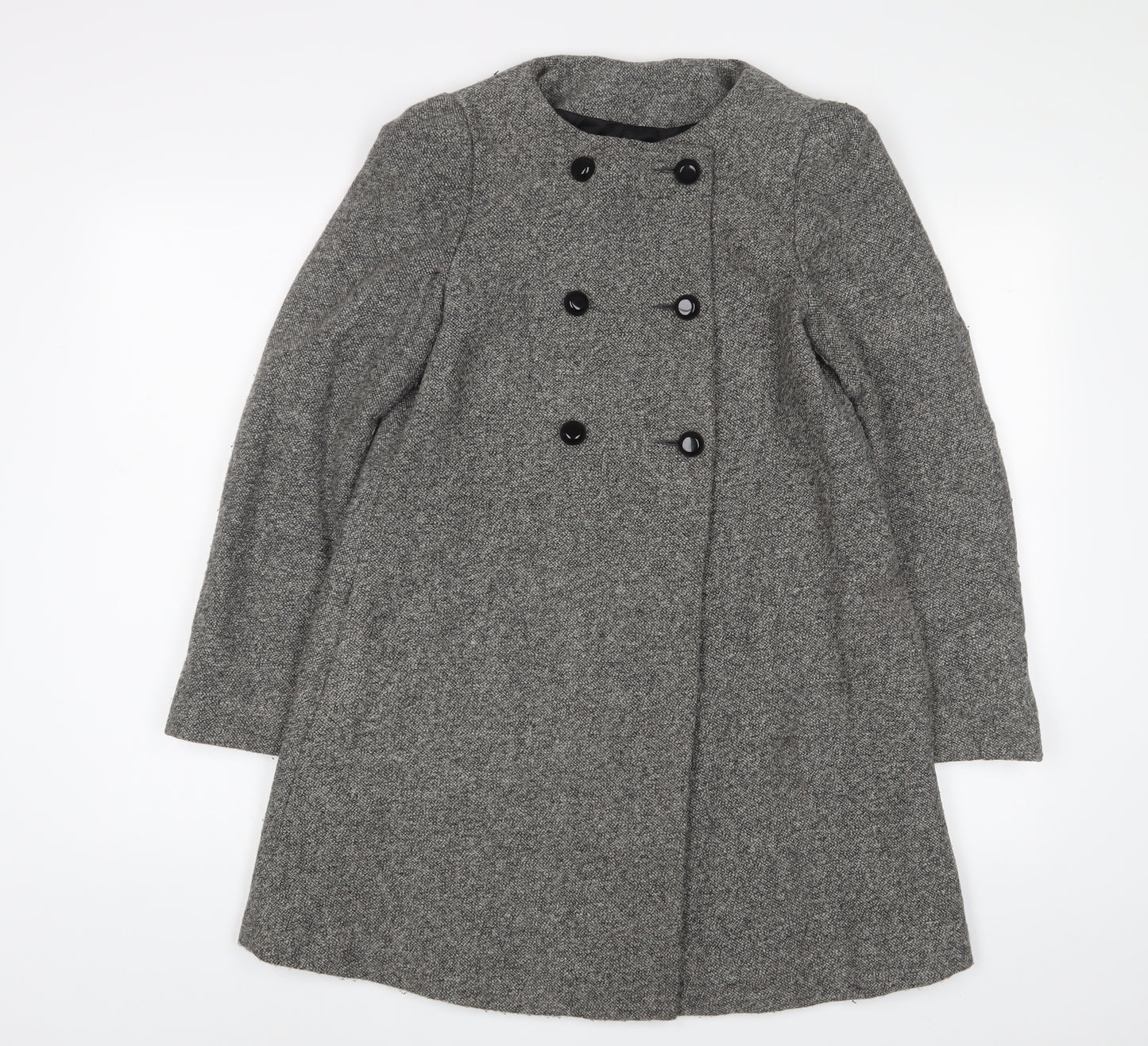 Zara Womens Grey Jacket Coat Size S Button