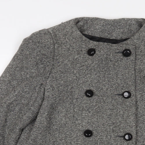 Zara Womens Grey Jacket Coat Size S Button