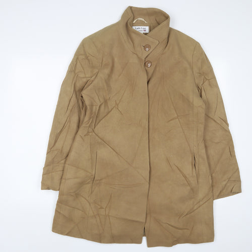 Lady Line Womens Beige Overcoat Coat Size 12 Button - Pockets
