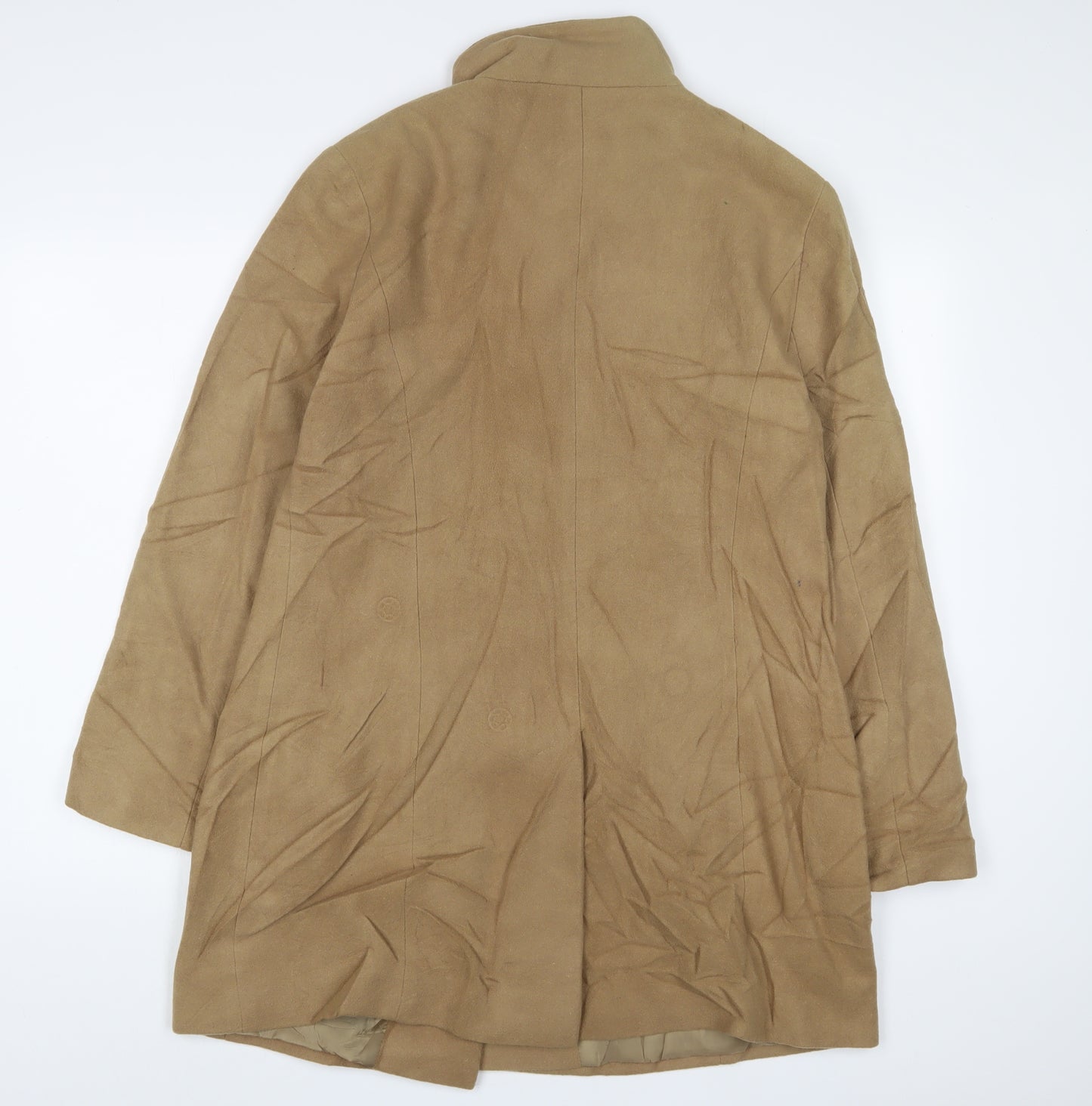 Lady Line Womens Beige Overcoat Coat Size 12 Button - Pockets