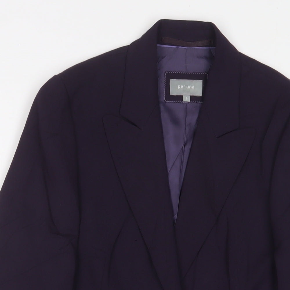 Per Una Womens Purple Polyester Jacket Suit Jacket Size 8