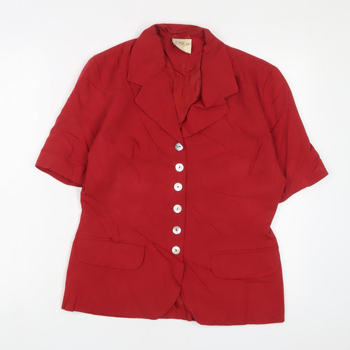 Etam Womens Red Jacket Blazer Size 12 Button