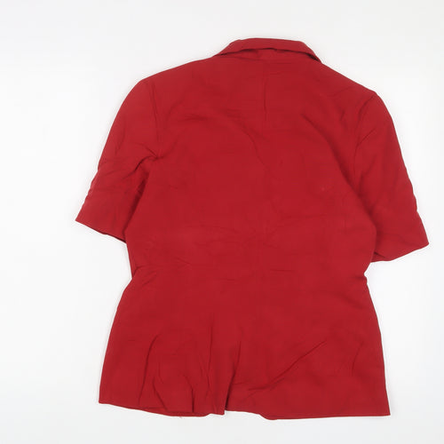 Etam Womens Red Jacket Blazer Size 12 Button